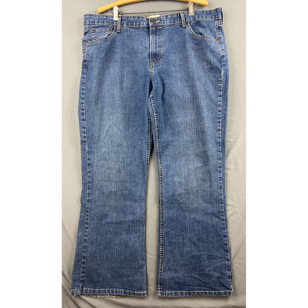 Levi Strauss Signature Jeans Womens 18 Short Low Rise Bootcut Blue Stretch Denim